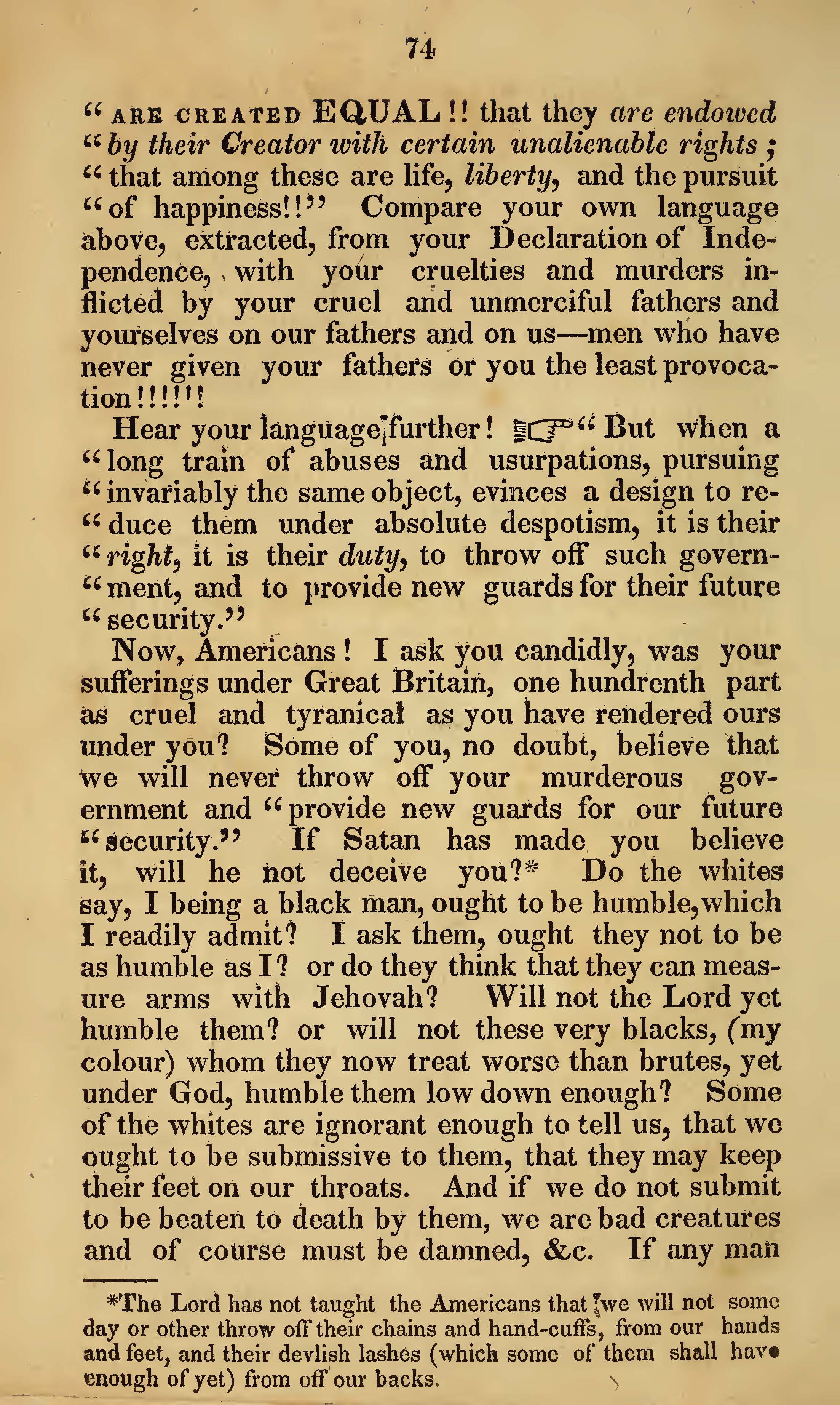 Walker's appeal, in four articles