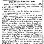 Newspaper scan of the article "The Black Convention"