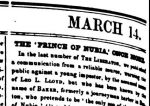 newspaper clipping, published 1856