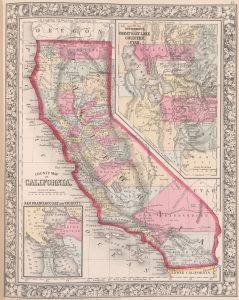 Map of California Counties, 1863