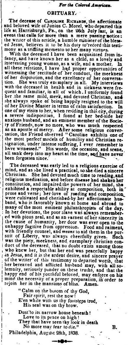 Scan of newspaper clipping The Colored American