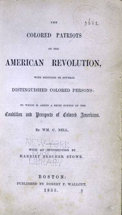 scan of the title page of the Colored Patriots of the American Revolution