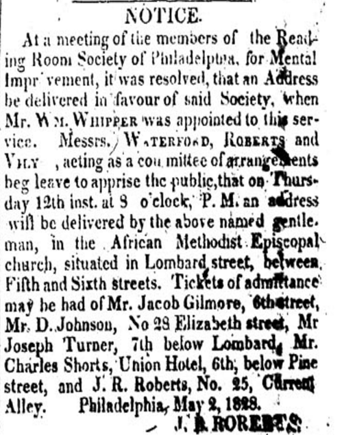 Newspaper clipping. A notice.