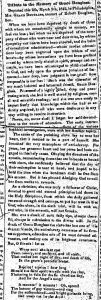 A tribute in a newspaper, from 1842.