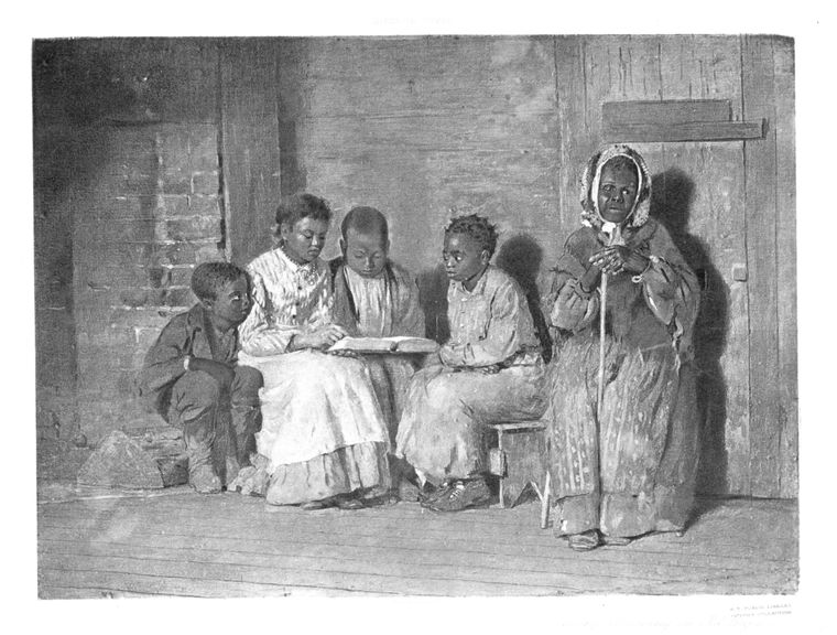 photograph of people on Sunday morning.