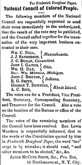 Scan of newspaper clipping Frederick Douglass' Paper