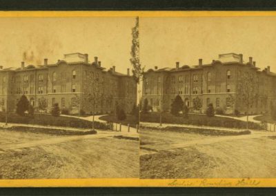 Black and white photograph of building