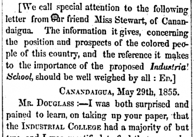 Scanned image of newspaper clipping Frederick Douglass Paper