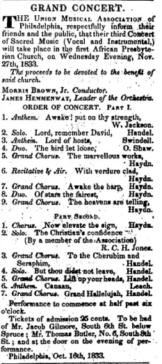 An old printed clipping. The playlist of a concert.